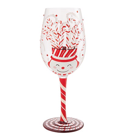 Candy Cane Cheer Wine Glass