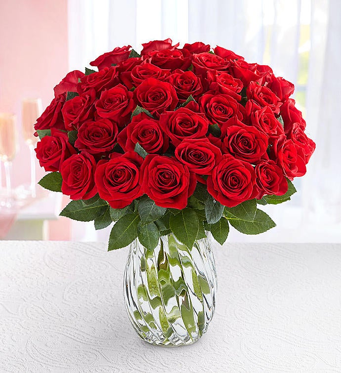 Three Dozen Romantic Red Roses