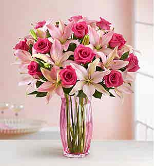 Product - Magnificent Pink Rose & Lily Bouquet
