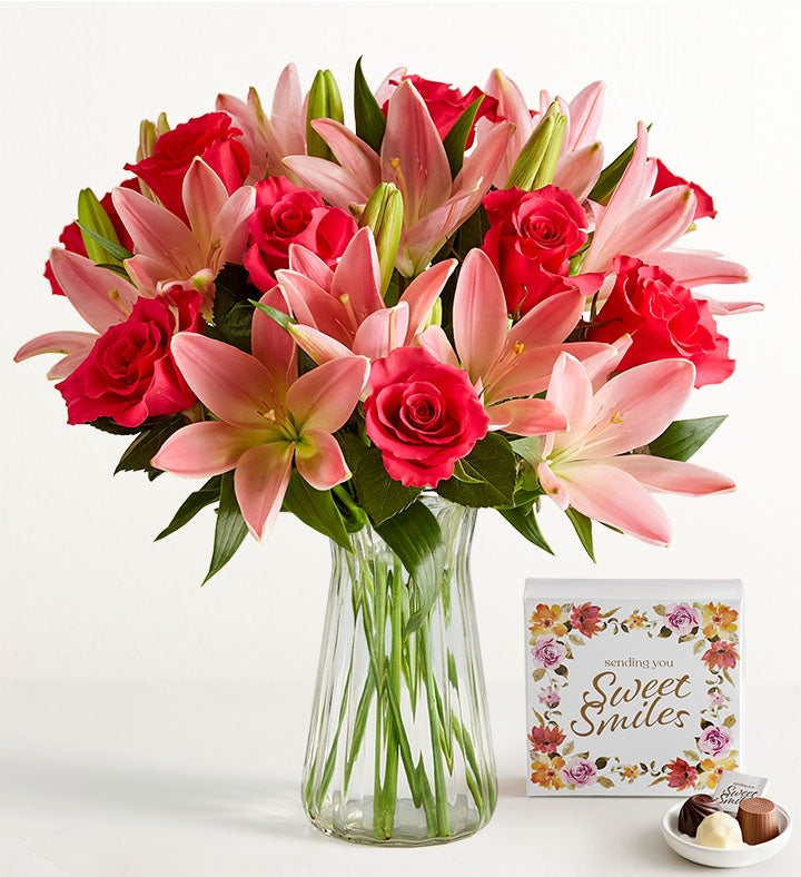 Magnificent Pink Rose & Lily Bouquet