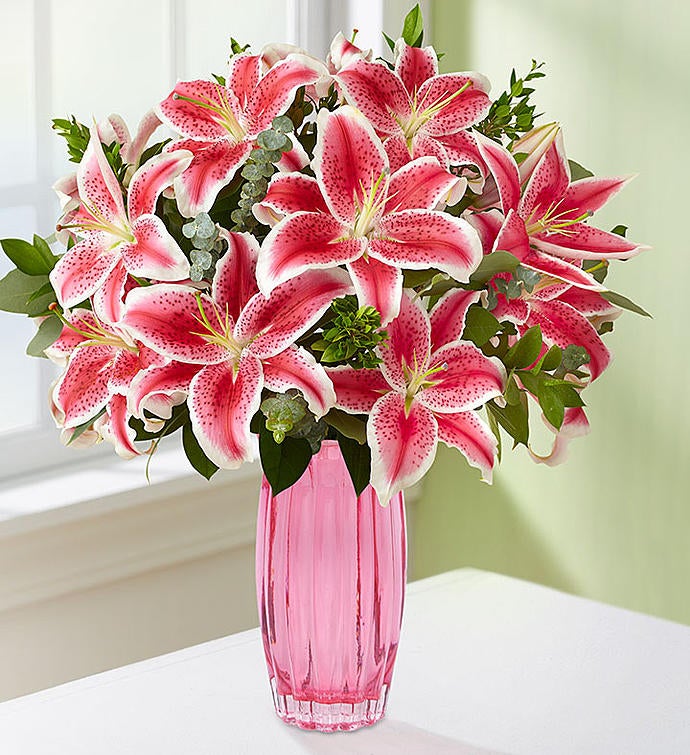 Stunning Pink Oriental Lily Bouquet