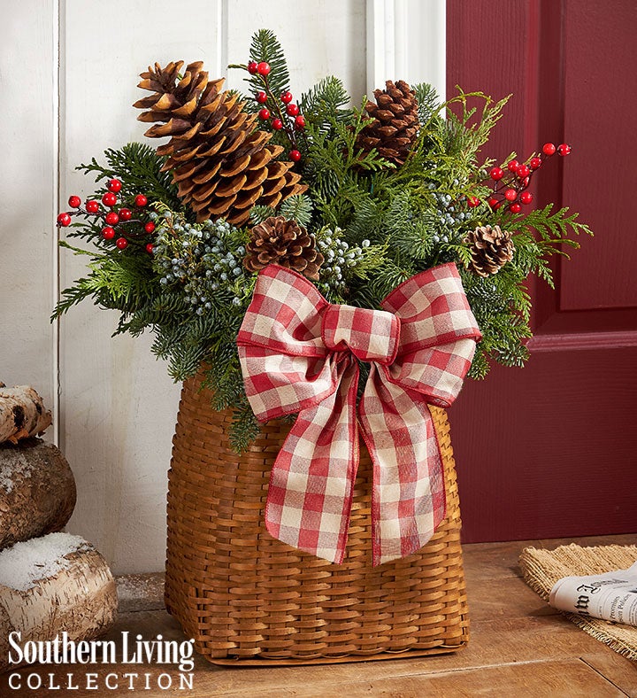 Welcome Winter Evergreen Basket by Southern Living®