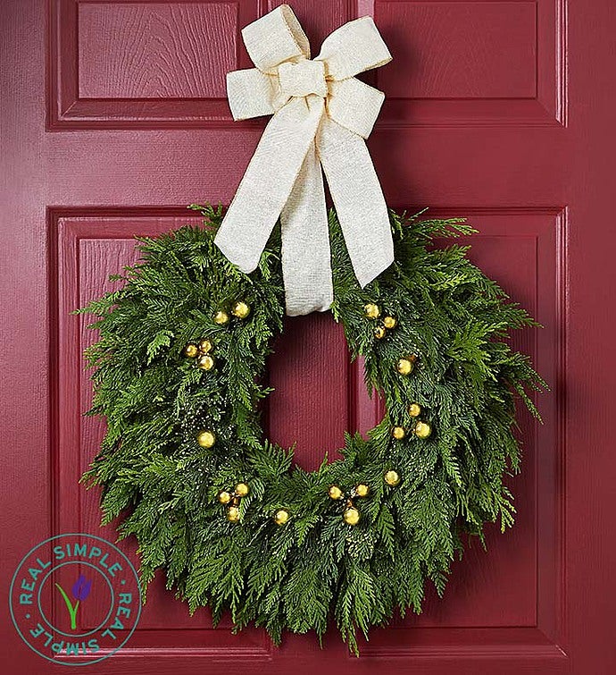 Golden Lights Wreath by Real Simple®  22"