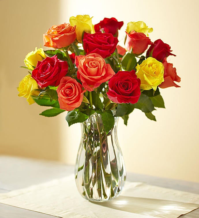 Autumn Roses, Buy 12, Get 6 Free + Free Vase