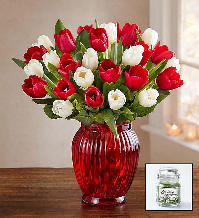 Holiday Tulips + Free Candle