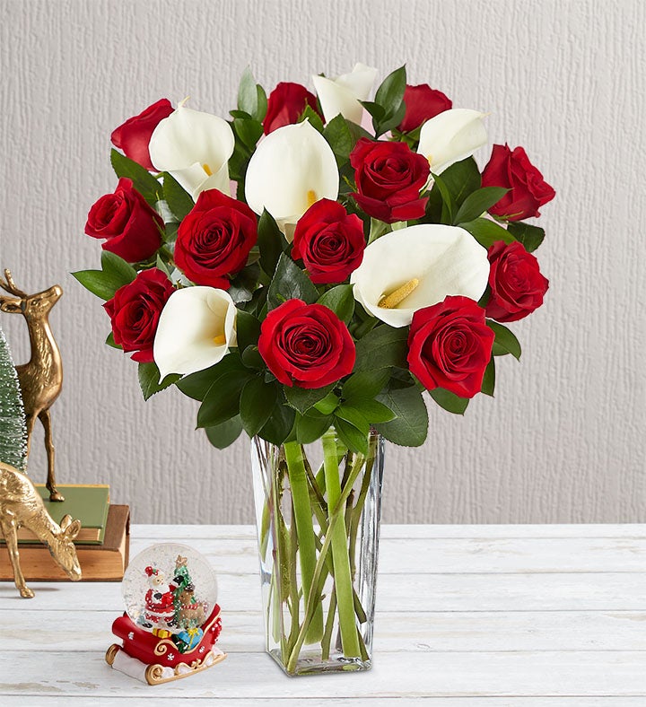 Holiday Red Rose & Calla Lily Bouquet