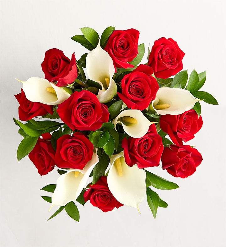 Holiday Red Rose & Calla Lily Bouquet