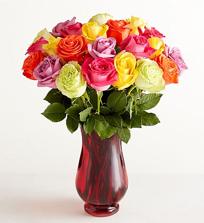 One Dozen Assorted Roses for Romance