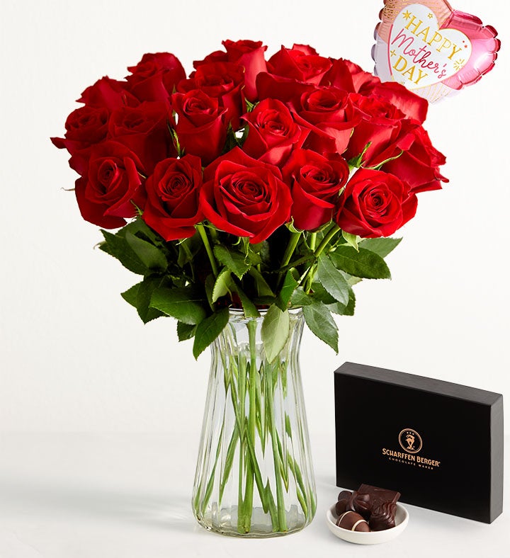 Two Dozen Red Roses for Mother's Day