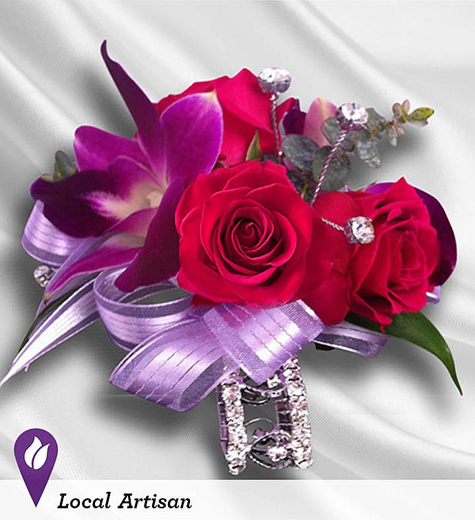 Purple and Hot Pink Corsage