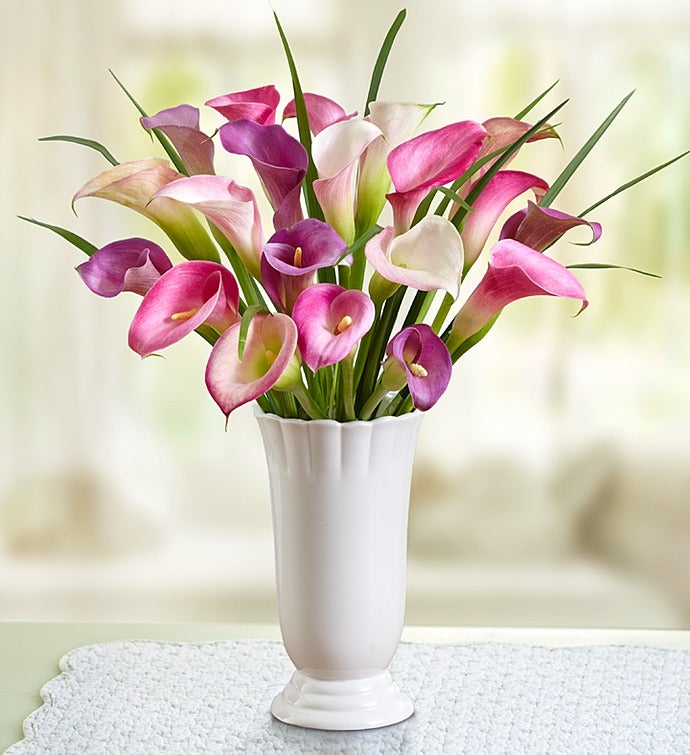 Pink, Purple & Lavender Calla Lilies for Sympathy