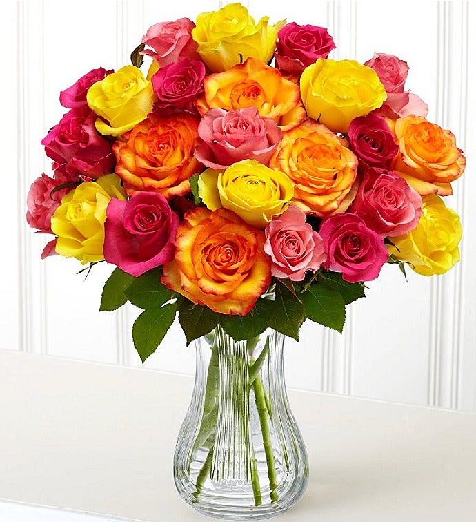 24 Mixed Color Sweetheart Rose