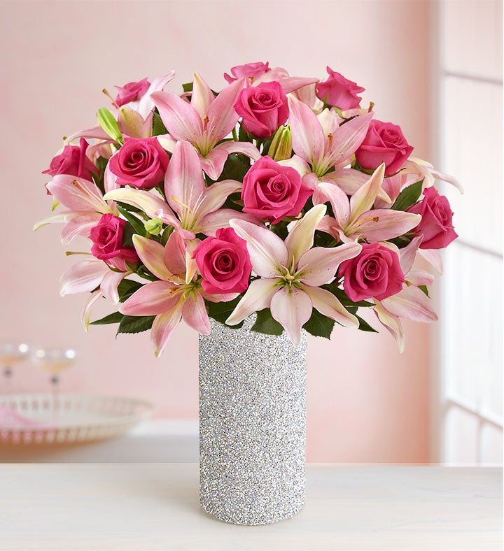 Magnificent Pink Rose & Lily Bouquet