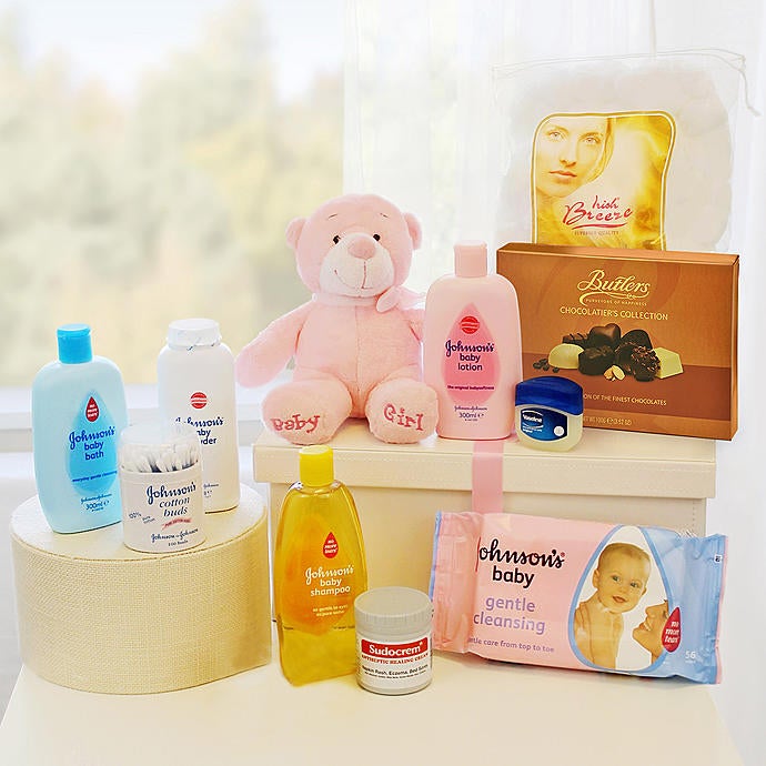 New Born Baby Gift Basket Girl
