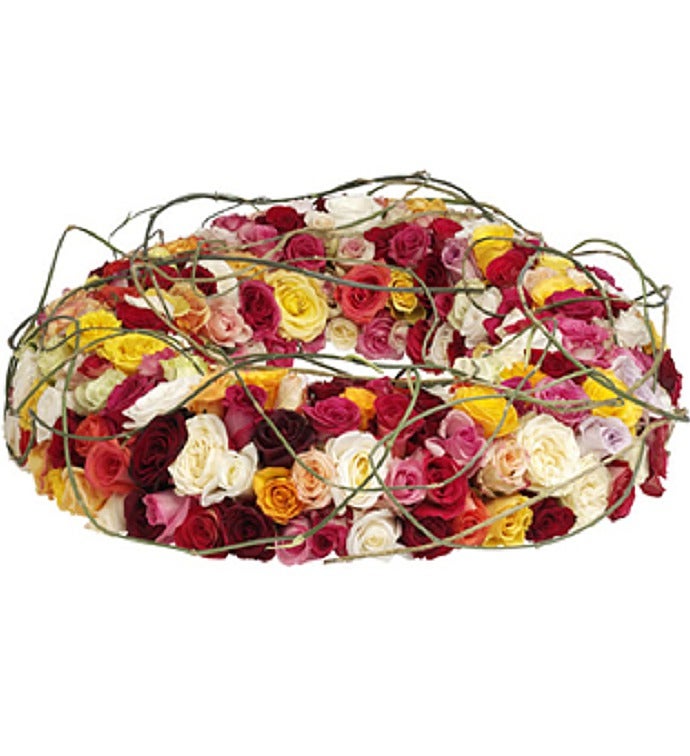 Touching Roses Funeral Wreath