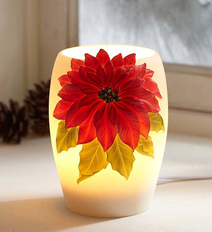 Holiday Poinsettia Accent Lamp