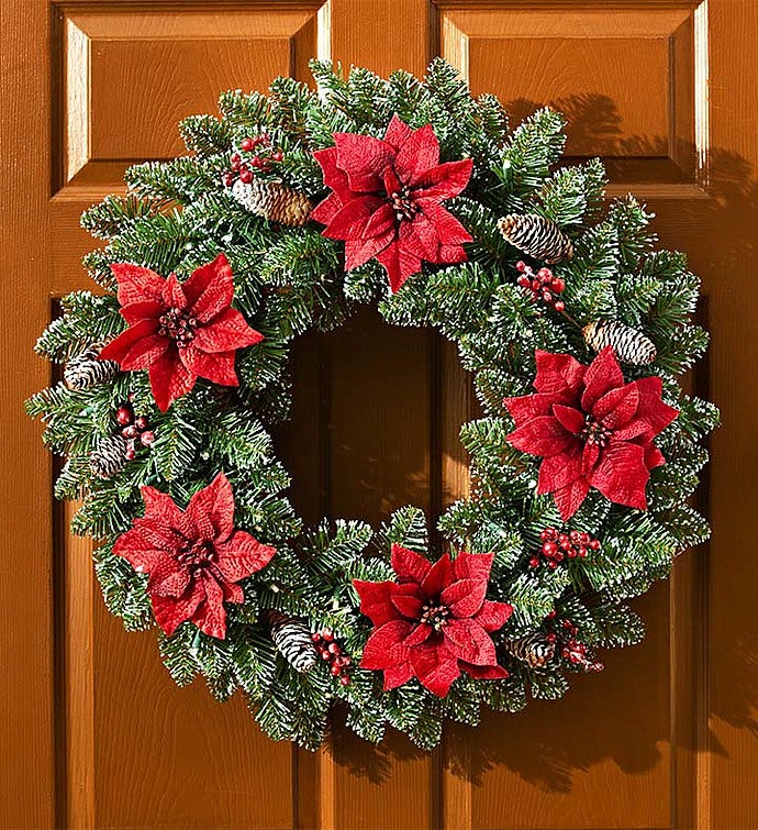 Keepsake Holiday Poinsettia Wreath   24”