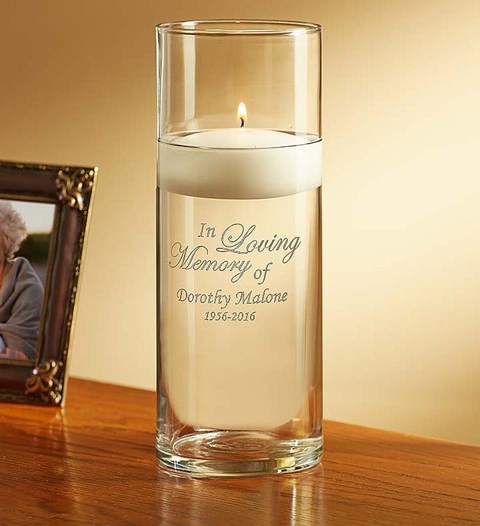 Personalized Floating Candle for Sympathy