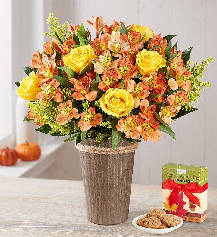 Fall Rose & Peruvian Lily Bouquet