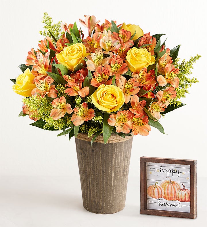 Fall Rose & Peruvian Lily Bouquet