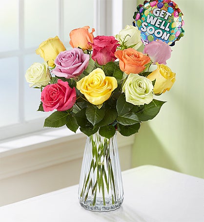 Get Well Assorted Roses: 12-24 Stems