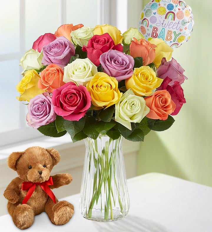 New Baby Celebration Assorted Roses