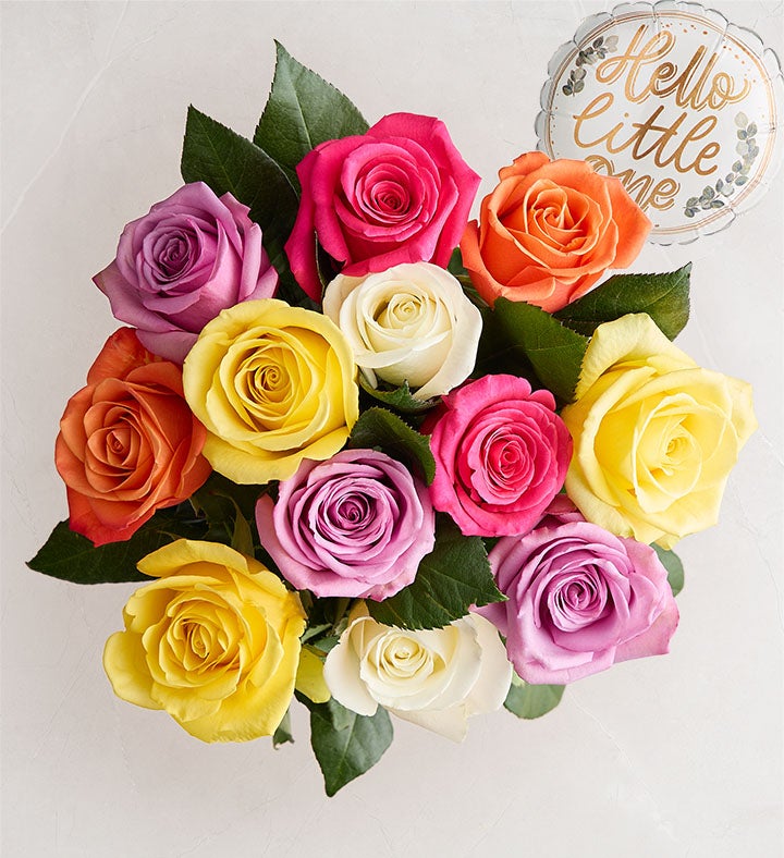 New Baby Celebration Assorted Roses