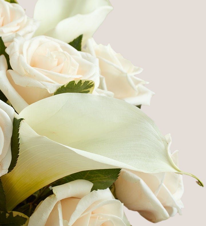 White Rose & Calla Lily Bouquet for Sympathy