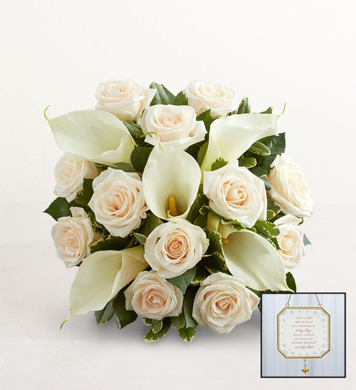 White Rose & Calla Lily Bouquet for Sympathy