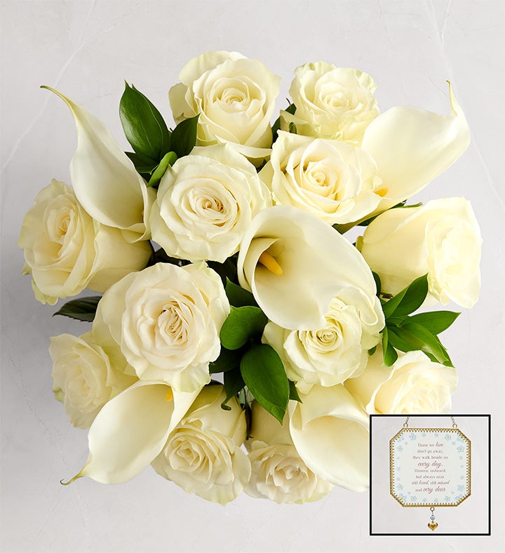 White Rose & Calla Lily Bouquet for Sympathy