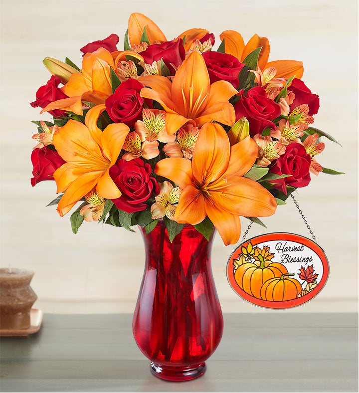 Elegant Autumn Rose & Lily Bouquet