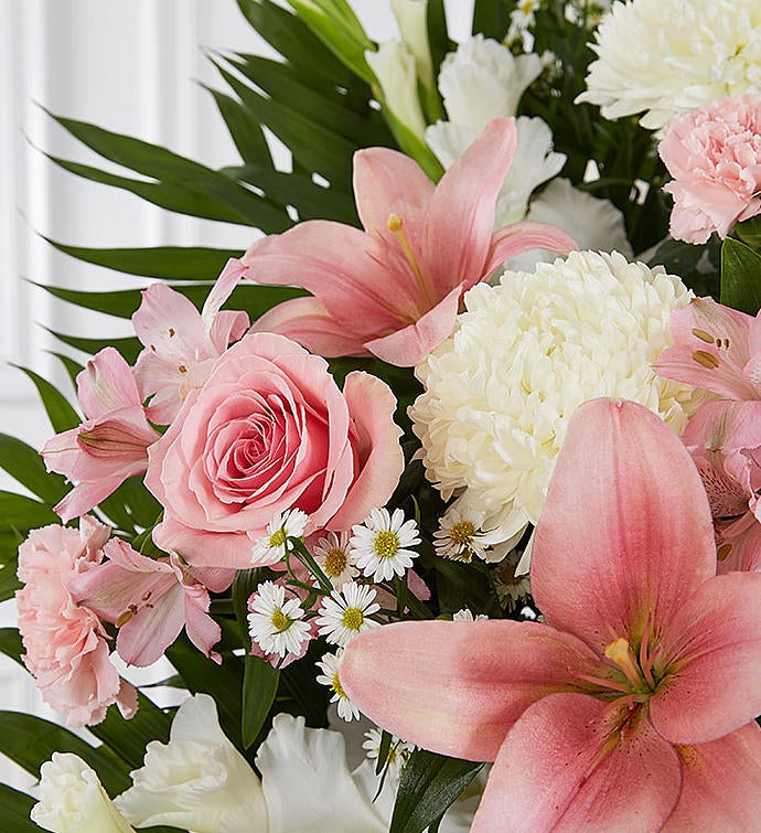 Heartfelt Sympathies™ Standing Basket- Pink &White