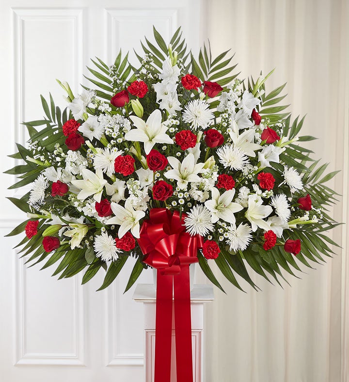 Heartfelt Sympathies™ Standing Basket- Red & White