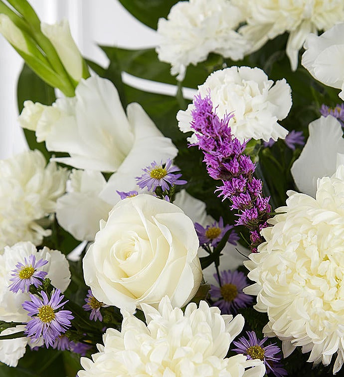 Heartfelt Sympathies Lavender & White Standing Basket