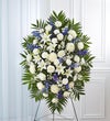 Blue & White Funeral Standing Spray
