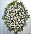 Blue & White Funeral Standing Spray