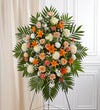 Peach, Orange & White Sympathy Standing Spray