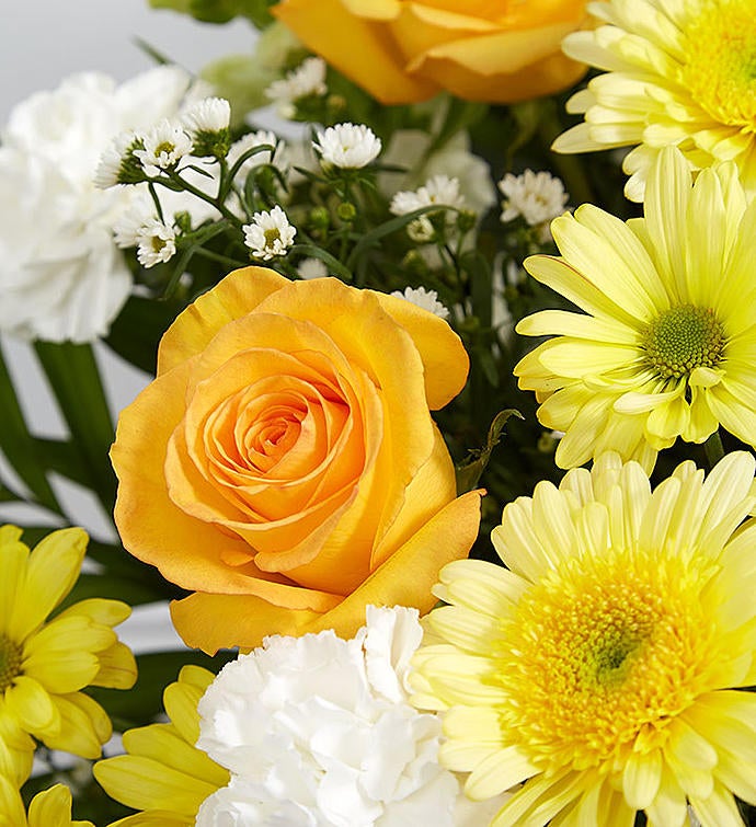 Heartfelt Tribute™ Yellow Floor Basket Arrangement