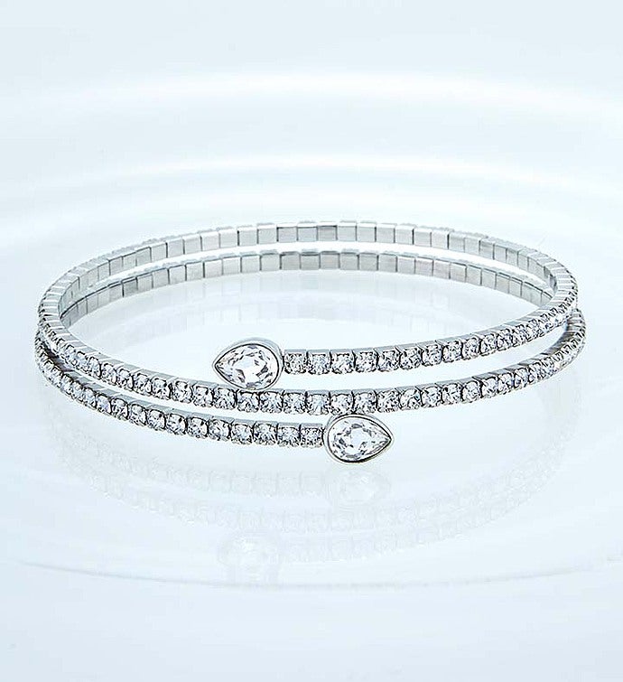 Swarovski® Crystal Wrap Bracelet with Pear Crystals