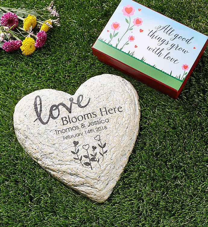 Personalized Love Blooms Garden Stone