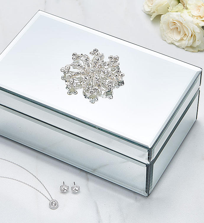 Mirrored Jewelry Box with Swarovski® Set