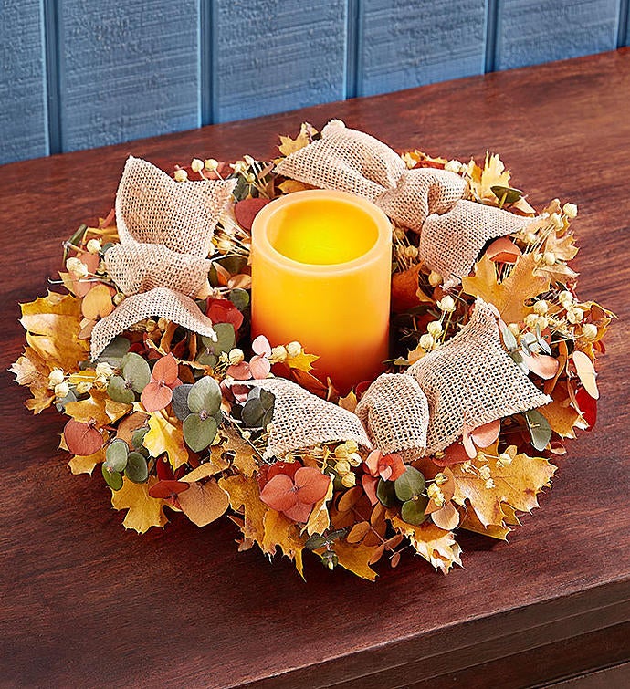 Harvest Blessings Preserved Centerpiece and Wreath