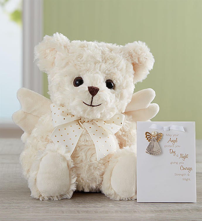 Bearington® Angel Bear and Pin for Sympathy
