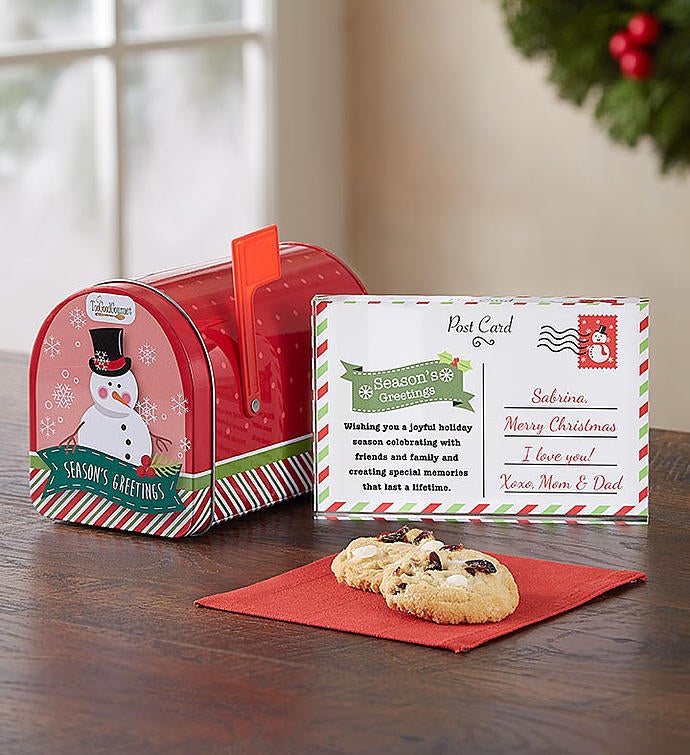 Personalized Season's Greeting Card And Cookies