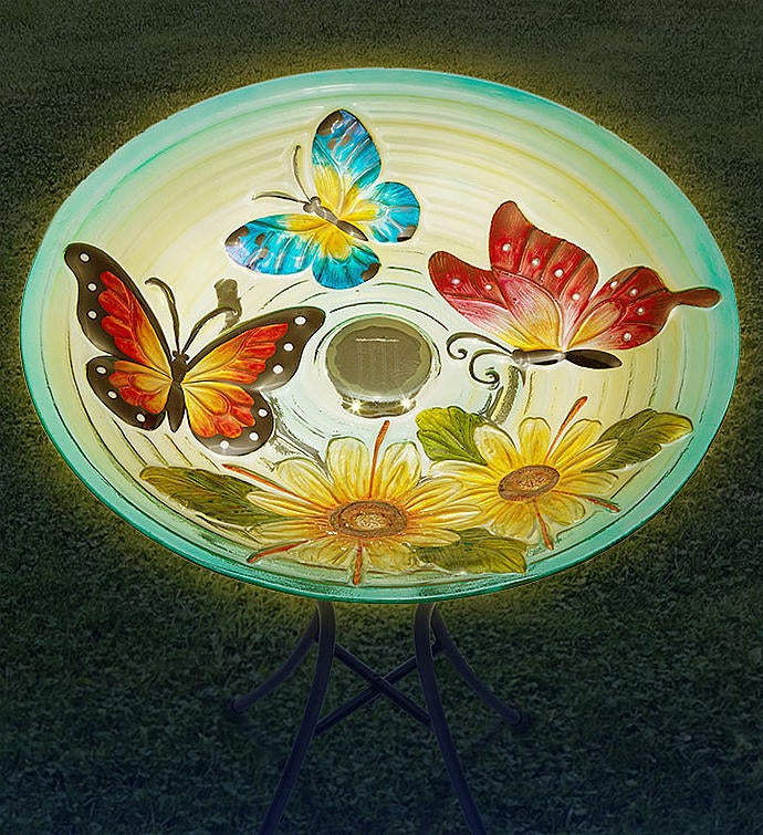 Solar Butterfly Birdbath