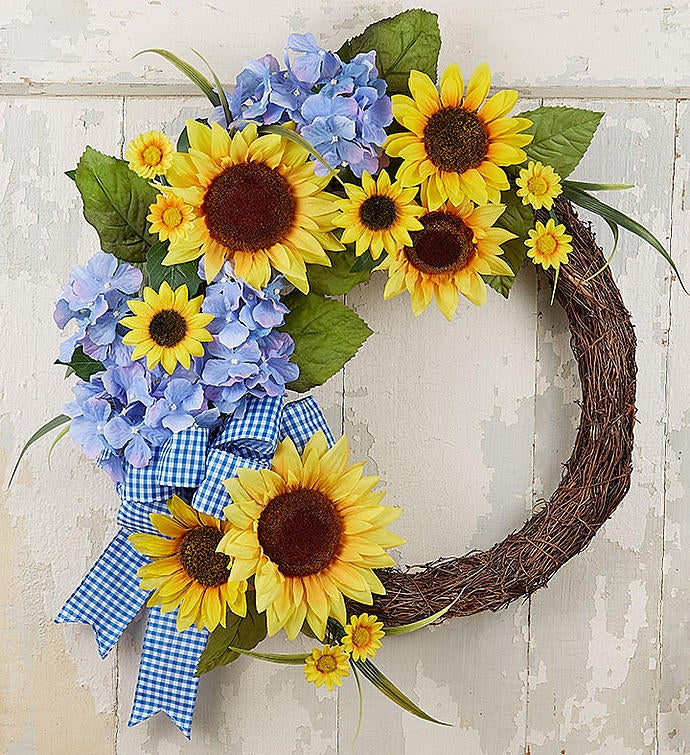 Keepsake Farmhouse Sunflower Wreath   18"