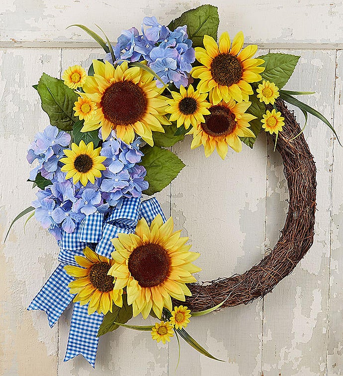 Keepsake Farmhouse Sunflower Wreath - 18"