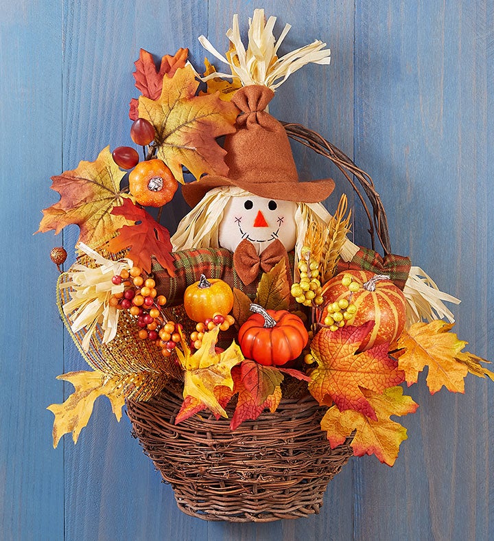 "Fall Scarecrow Basket 15"