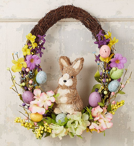 Springtime Bunny Wreath 18"