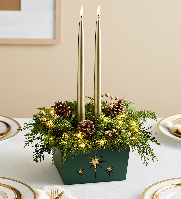 Believe Centerpiece Fresh Evergreens